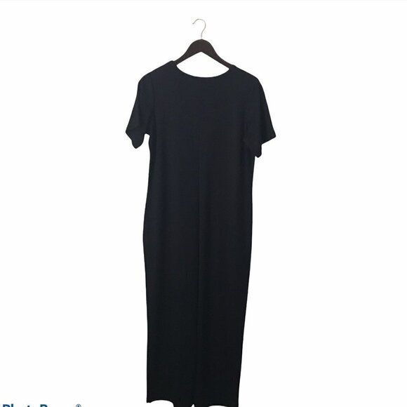 INDIGO MOON Black Short Sleeve Maxi Long Dress - Picture 2 of 11